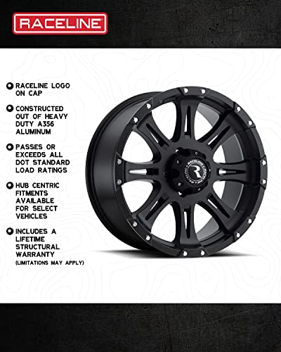 Raceline Wheels 981 RAPTOR Wheel Black 18X9"6X139.7 Bolt Pattern -06m Offset/(4.75"B/S) 8 Spoke Aluminum Passenger Car Wheels, Full Size Replacement Black Car Rims - color: Satin Black, size: 18X9 Inches, 6X139.7, -6/4.75"