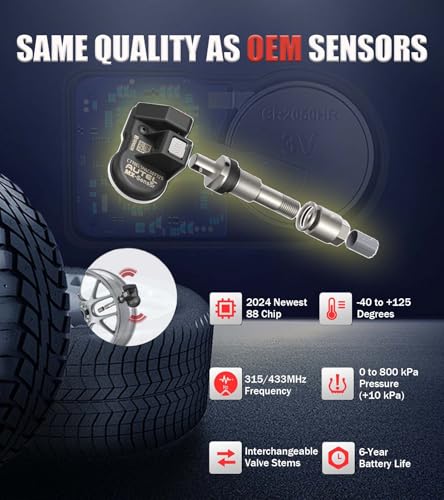 Autel MaxiTPMS 1pcs Pack Metal Stem TPMS MX Sensor 315MHz 433MHz Universal Tire Sensor Work with TS408 TS508 TS601 TS608 MK808TS MS906TS ITS600 (Autel MX-Sensor Mental 1PCS) - size: Autel MX-sensor Mental 1PCS