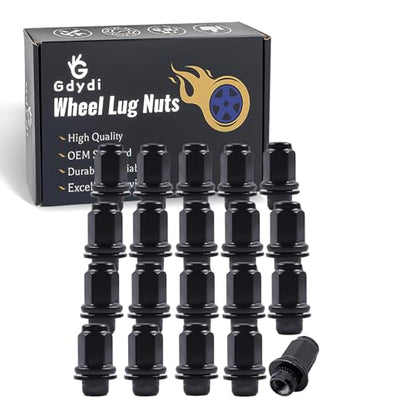 M14x1.5 Lug Nuts 20 Pcs Black Wheel Lug Nut 7/8" (22mm) Hex 1.85 Inch - color: Black, size: M14×1.5, style: 20pcs 1.85IN