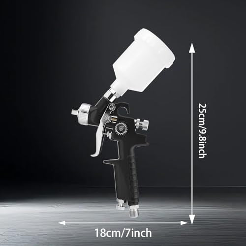 Mini HVLP Air Spray Gun, Touch Up Paint Guns with 0.8/1.0mm Nozzles - color: Black