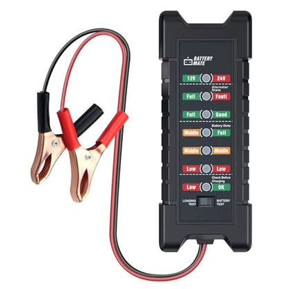 Car 12V 24V Battery and Alternator Tester Automotive, Load Tester - color: Black + Orange