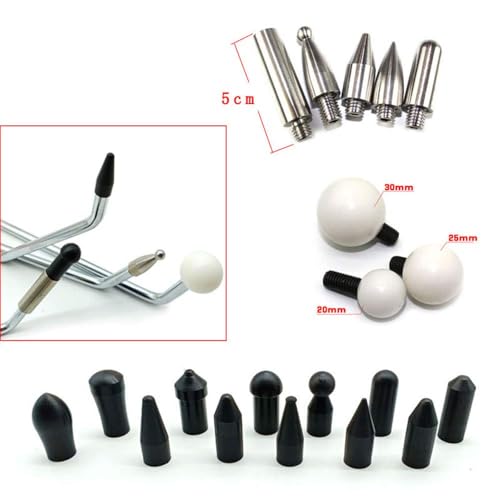 Paintless Dent Repair Tools Dent Removal Rods with Awl Head Paintless Dent Removal Kit Car Auto Body Dent Removal of Hail Dents and Door Ding (3pcs Rod 20 pcs Pen)