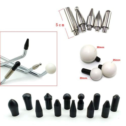 Paintless Dent Repair Tools Dent Removal Rods with Awl Head Paintless Dent Removal Kit Car Auto Body Dent Removal of Hail Dents and Door Ding (3pcs Rod 20 pcs Pen)