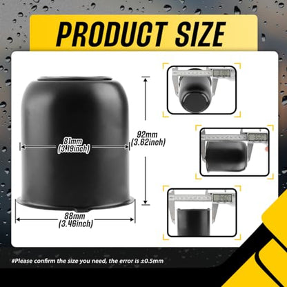 4Pcs 3.19" Stainless Trailer Wheel Center Caps, 3.62" H Matte Black - color: Matte Black, size: 3.19" Hub 3.62"H