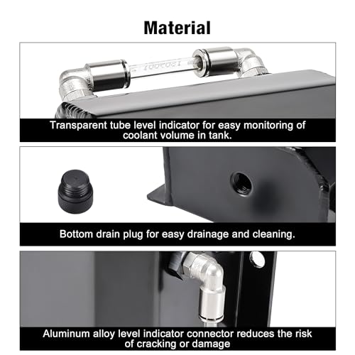 EVIL ENERGY Radiator Coolant Overflow Tank Aluminum, Universal Overflow Reservoir Tank, Upgraded Overflow Catch Can 1L Black