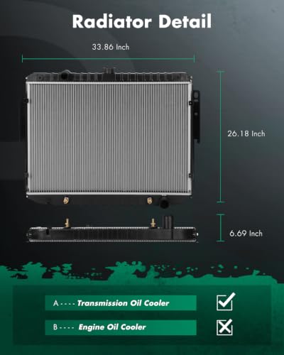 SCITOO Engine Cooling Radiator compatible with Chrysler Dodge Plymouth - size: 1707