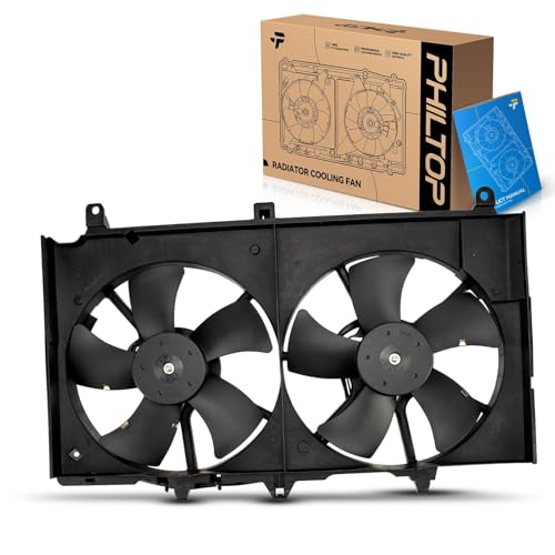 PHILTOP 620429 Radiator Cooling Fan Assembly, Compatible with 2003-2007 G35 - size: 2003-2007 G35, 2003-2006 350Z,(w/Air Conditioning)