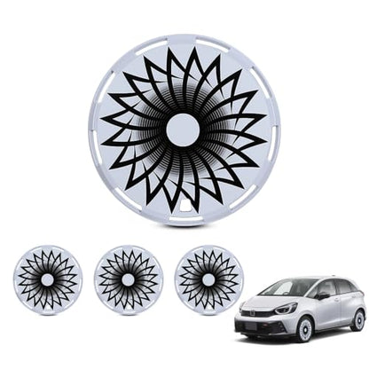 17" Universal Full-Size Hub Caps, 17 Inch Steel Wheels, White-Flower Bloom - color: White-Flower Bloom, size: 17 Inch