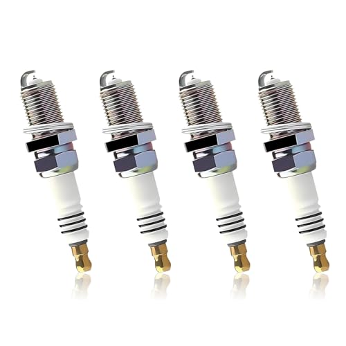 4 PCS Iridium Spark Plugs, High-performance Ignition System Spark Plug, Replacement OEM #5464 BKR5EIX11, Compatible with Hyundai,Kia,Nissan,Mitsubishi,Mazda,Subaru,Suzuki,Chevrolet (Silver)