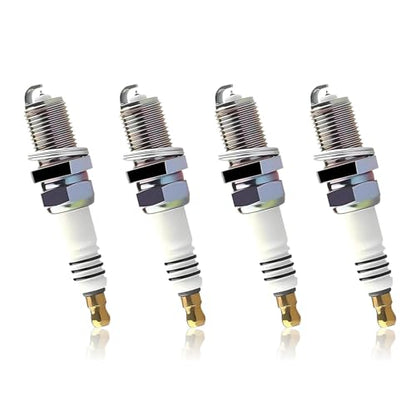 4 PCS Iridium Spark Plugs, High-performance Ignition System Spark Plug, Replacement OEM #5464 BKR5EIX11, Compatible with Hyundai,Kia,Nissan,Mitsubishi,Mazda,Subaru,Suzuki,Chevrolet (Silver)