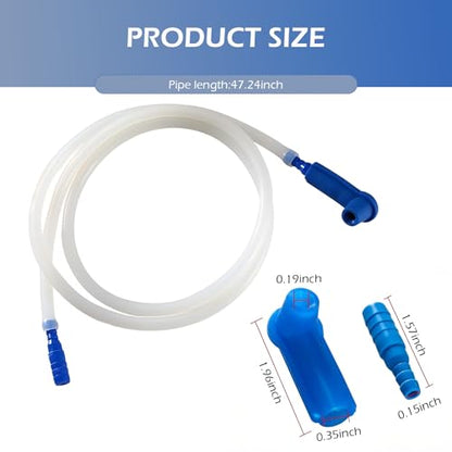 3.93Ft Brake Fluid Bleeder Hose, Silicone Clear Brake Bleeder Hose, Car Oil Fluid Extractor with Adapter, Universal Oil Change Hose Replacement, for Auto, Motorcycle Braking System Repair