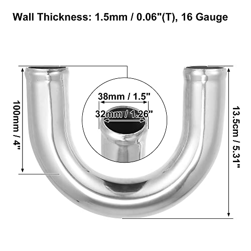 X AUTOHAUX OD 1.5" L 4" Aluminum Alloy Tube Intercooler Pipe - size: 1.5“