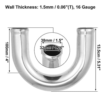 X AUTOHAUX OD 1.5" L 4" Aluminum Alloy Tube Intercooler Pipe - size: 1.5“