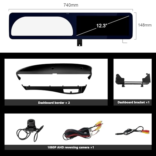 12.3" Android 13 Dual Screen Style Multimedia Blue Anti-Glare HD Screen for Mercedes-Benz 2006-2013 S CL Class W221 W216 NTG 3.0/3.5, Support Carplay Android Auto Mirror Link (8+128GB)