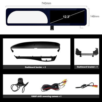 12.3" Android 13 Dual Screen Style Multimedia Blue Anti-Glare HD Screen for Mercedes-Benz 2006-2013 S CL Class W221 W216 NTG 3.0/3.5, Support Carplay Android Auto Mirror Link (8+128GB)