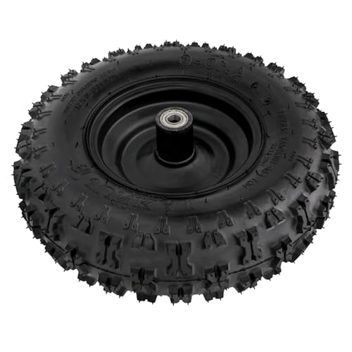2pcs 4.10-6 Go Kart ATV Tubeless Tire with Rim and 6001ZZ Bearings 12mm/0.5'' | Front Tires Rims for Scooter Quad Bikes 4 Wheelers