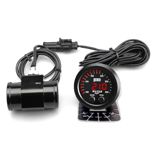 52mm Water Temperature Gauge with Joint Pipe Adaptor 32MM - color: Red, size: Joint Pipe: 32MM Black