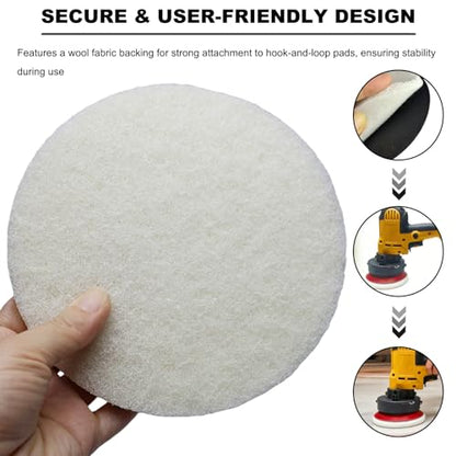 10 Pack 6 Inch 2000 Grit Multipurpose White Scrubber Scouring Pads Flocking Scuff Pads -Hoop and Loop Scuff Pads Conditioning Discs Polishing Pad for Furniture Automotive Cleaning, Rust Removal - style: 2000 Grit