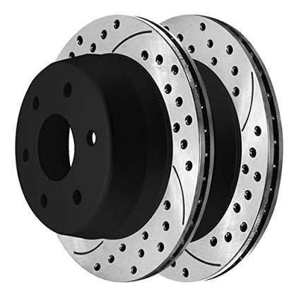 AutoShack Front & Rear E-Coated Rotors & Premium Pads for Chevy Tahoe 2006 - style: ShadowGuard & Premium Pad