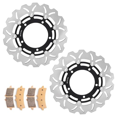 Front Brake Disc Rotors Pads for Suzuki GSX1300R Hayabusa 13-2017 - color: Black, size: GSX1300R Hayabusa 2013-2017