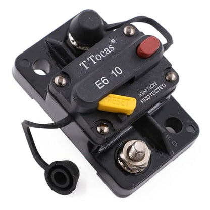 E6 10A Circuit Breaker w/Manual Reset Mid Range Mini Fuse DC 12-32V - color: Surface Mount, size: 10A