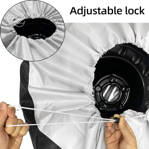 400D Oxford Spare Tire Cover with Handle for Jeep RV - size: 420D M：22''-31''