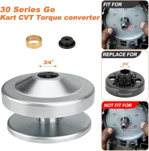 Torque Converter for Predator 212cc Engine, 6.5 HP 3/4" Clutch -30 Series - size: 3/4" CVT Clutch with 1 belt