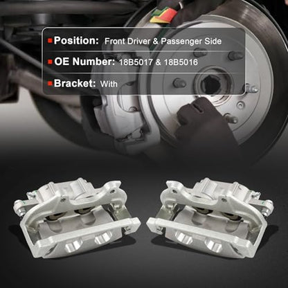 cciyu Front Left & Right Disc Brake Calipers Assembly 18B5017 18B5016 - size: Front[18B5017+18B5016]