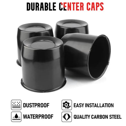 RTRHINOTUNING 4pcs 5.15in 130mm Wheel Center Caps Black Trailer Hub Caps for Trailer SUV Rims 5in Tall - color: Black, size: 5.15" Center Hole, 5" Height