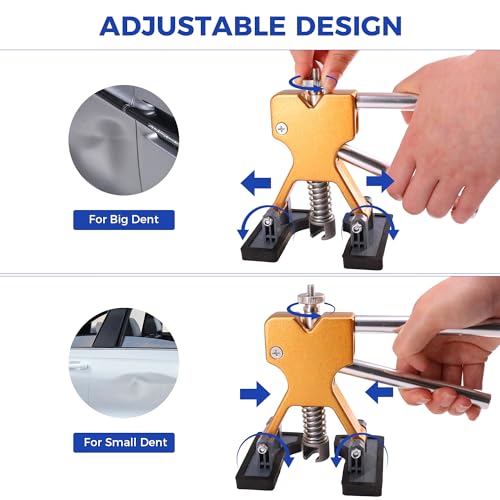 Car Dent Puller Kit,56PCS Dent Repair Tool,Paintless Dent Removal with Golden Lifter,Bridge Puller - style: 56PCS
