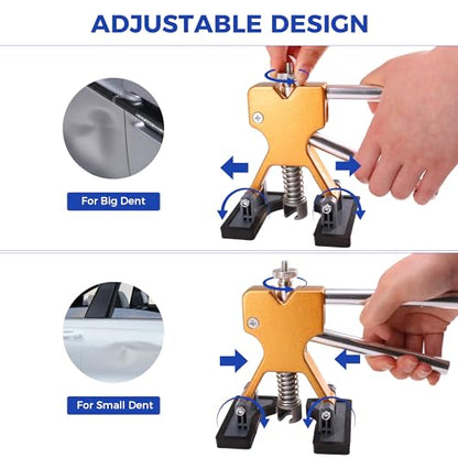 Car Dent Puller Kit,56PCS Dent Repair Tool,Paintless Dent Removal with Golden Lifter,Bridge Puller - style: 56PCS