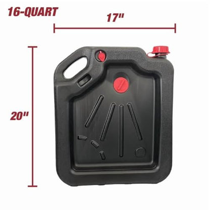 16-Quart Automotive Drain Pan Container Heavy Duty Plastic Oil Drain Pan Leakproof Garage Car Truck Fluid Drainage Collector