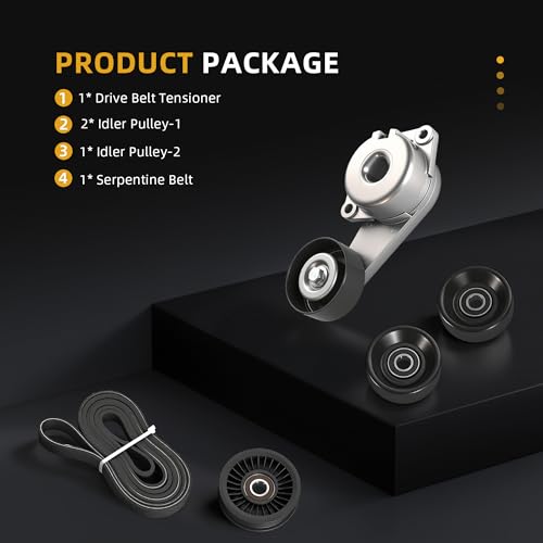Belt Tensioner Serpentine Belt Idler Pulley Kit for Ford F150/F250 07-08 - size: for F150/F250/F350/Expedition 2007-2008