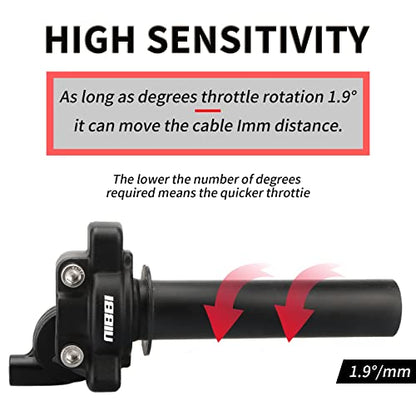 NIBBI Twists Throttle Grip,Dirt Bike Grips with Throttle Cable and Handlebar Grip for SSR125 Pit Bike, 22mm Motorcycle Throttle Assembly - color: Black