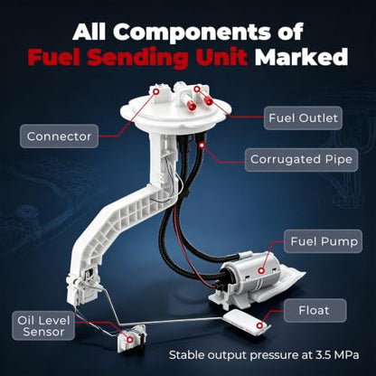 25060-4S426 Fuel Pump and Sending Unit Assembly replacement for Nissan Frontier 3.3L 1999-2004,Xterra 2.4L/3.3L 2000-2004 In-Tank Electric Fuel Pump Module 25060-17041