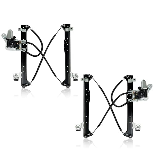 Pair Rear Driver & Passenger Power Window Regulator w/Motor Compatible for Chevy Silverado Tahoe Suburban Avalanche Cadillac Escalade GMC Yukon Sierra 2000-2007 Left & Right Side(Set of 2)