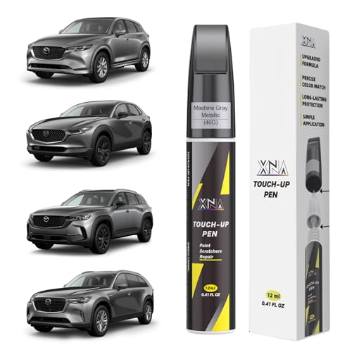 XNA Machine Gray Metallic(46G) for Mazda Touch Up Paint - color: Machine Gray Metallic(46G) for 2018-2025 CX-5/2020-2026 CX-30/2023-2026 CX-50/2024-2026 CX-90/2017-2026 MAZDA3/2017-2025 MX-5 Miata/2017-2021 MAZDA6/2018-2021 CX-3/2016-2023 CX-9