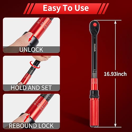 Hairich torque wrench 1/2, 10-170ft.lb/13.6-230Nm, ±3% HIGH PRECISION - size: 1/2" 10-170 FT.LB
