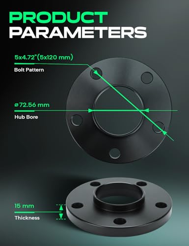 YHTAUTO 5x120 Hub Centric Wheel Spacers 15 mm for BMW - size: 15 MM Thickness, style: 4 PCS