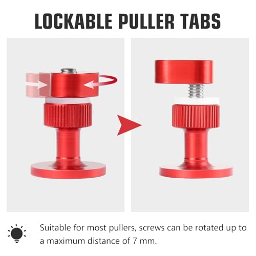 LadyRosian Paintless Dent Repair Tool Adjustable Aluminum Puller Tabs 4Pcs Lockable Puller Tab