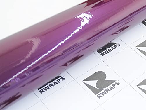 Rwraps Gloss Metallic Vinyl Car Wrap Film Sheet Roll with Air Release Technology - 5ft x 1ft, Grape - color: Gloss Metallic Grape, size: 5ft x 1ft