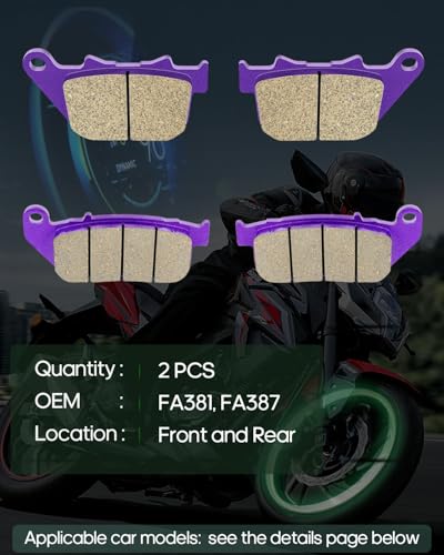 SCITOO Front and Rear Brake Pads for Forty Eight 2010-2013 FA381 FA387