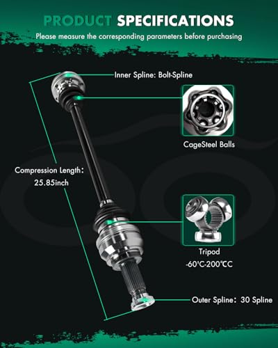 SCITOO Rear Left Right CV Axle Assembly For BMW 2006-2013
