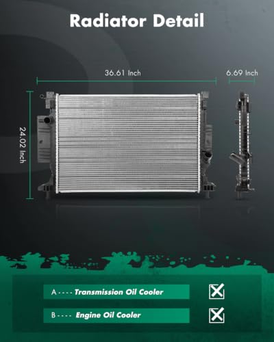SCITOO Engine Cooling Radiator Assembly Compatible with Ford for Lincoln - size: 13528