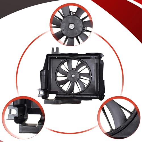 Partsflow Radiator A/C Condenser Cooling Fan Compatible With 2002-2008 Dodge Ram 1500 For 2003-2007 Dodge Ram 2500 3500OE#620-035 5093760AA - color: For Dodge Ram