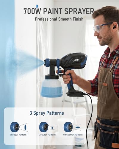 Paint Sprayer, 700W HVLP Electric Spray Paint Gun - color: Black