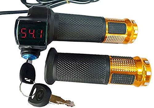 L-faster 24V/36V/48V Bike Throttle Grip Scooter Voltage Indicator Power Key Locker Accelerator