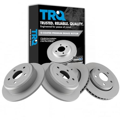 TRQ Front and Rear Brake Rotors Set Premium G-Coated - style: BRA15439