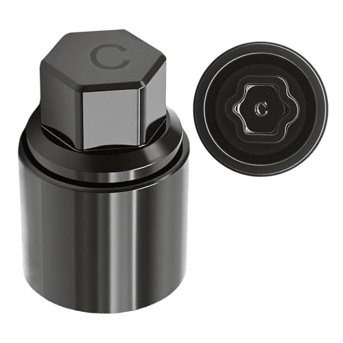 Black 21mm C-Wheel Locking Nut Key, Anti-Theft Screw Nut, Replacement for Senna, Replacement for Toyota Tacoma - color: Black, size: Socket C 21mm