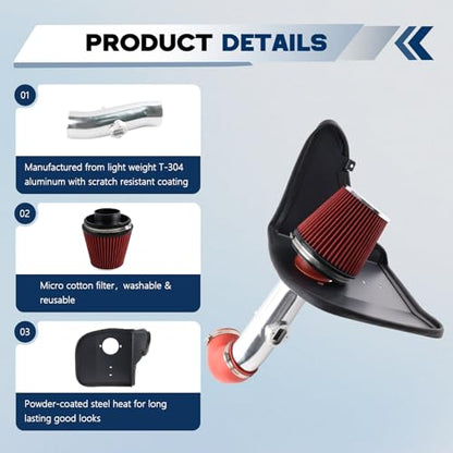Cold Air Intake Compatible With 2010-11 Chevy Camaro 3.6L V6 - size: Chevy Camaro Cold Air Intake Kit 3.6L